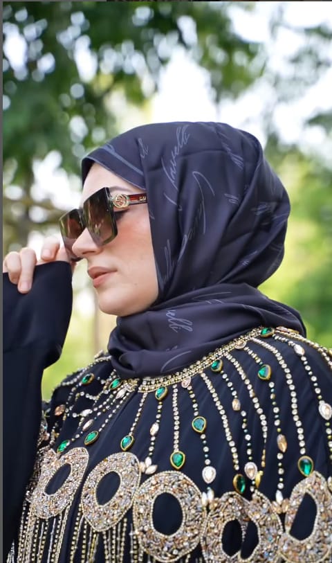 İMZA DESEN SİYAH-GRİ TWİLL İPEK ŞAL