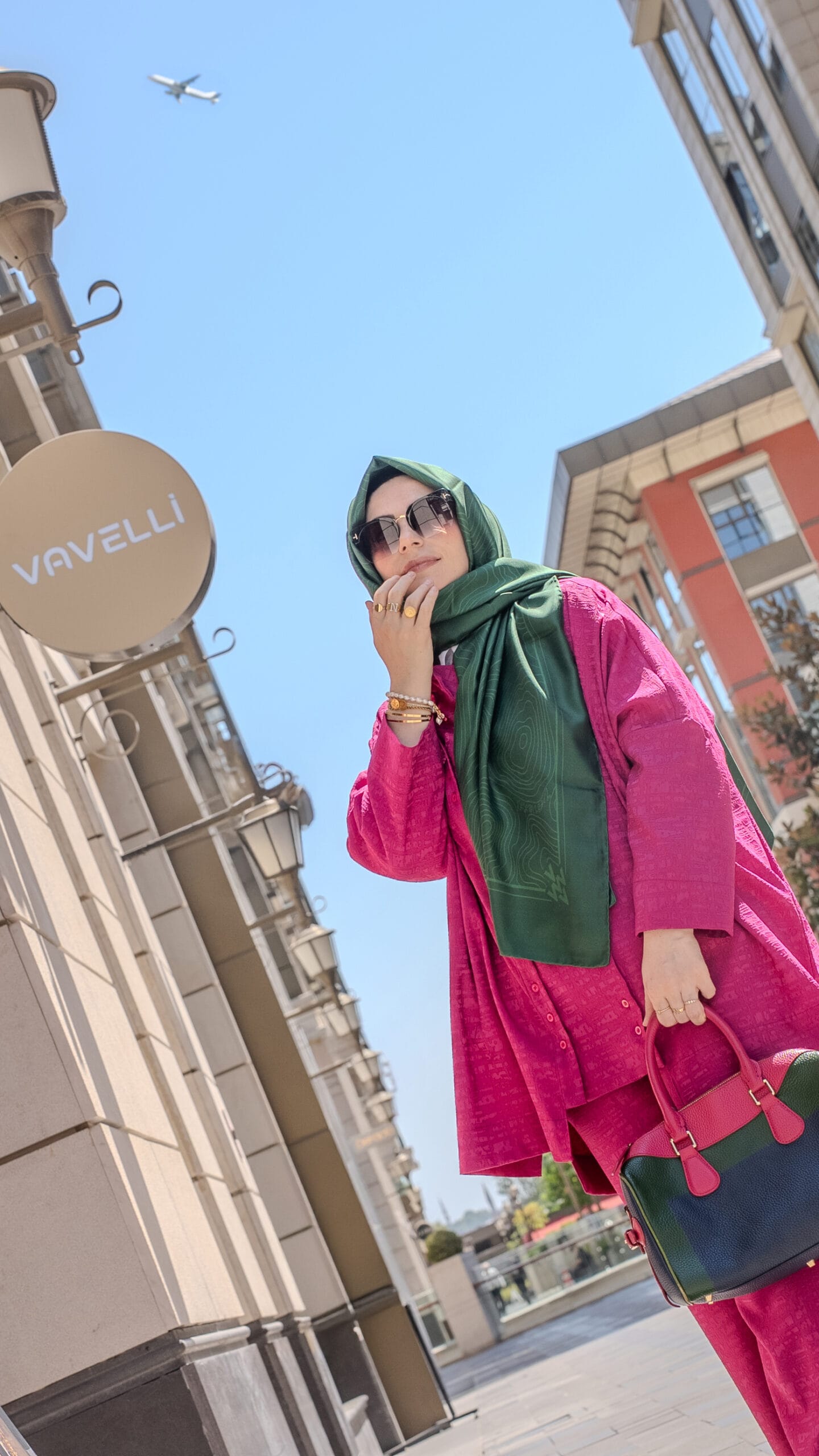 DALGA DESEN YEŞİL TWİLL İPEK ŞAL - Görsel 2