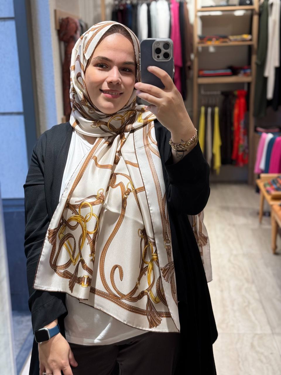 KEMER DESEN KREM TWİLL İPEK ŞAL