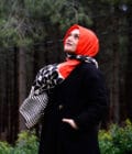 ÇİZGİ DESEN TURUNCU TWİLL İPEK ŞAL