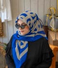 SU YOLU  DESEN MAVİ TWİLL İPEK EŞARP