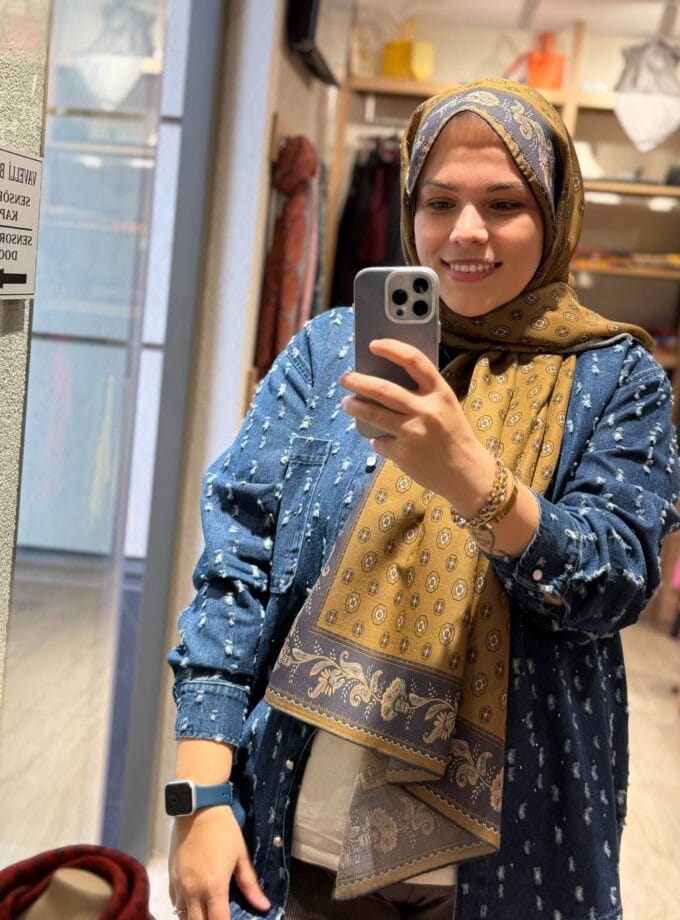 Dama Desen Haki Yün Şal