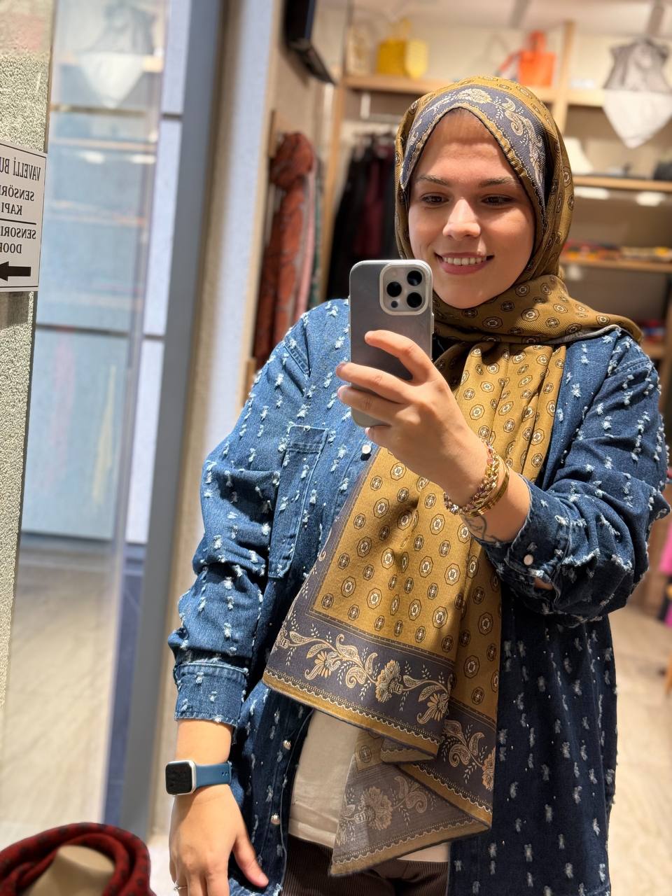 Dama Desen Haki Yün Şal