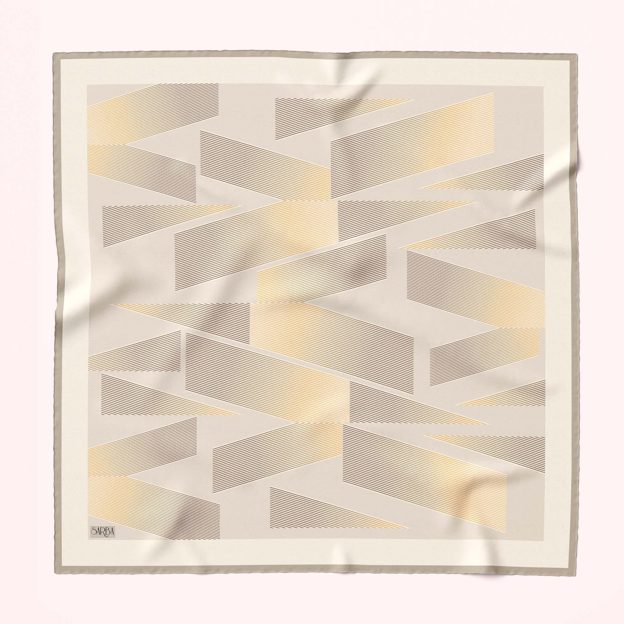 LİNE PAMUK-İPEK EŞARP KREM 100x100 - Görsel 3