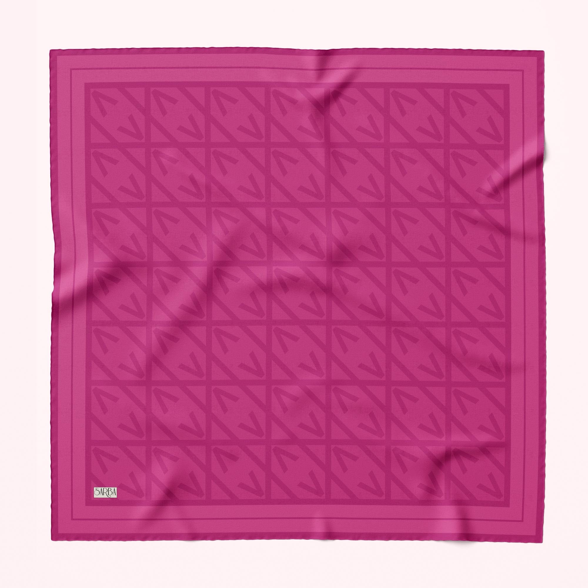 VİGO PAMUK-İPEK EŞARP FUŞYA 100x100 - Görsel 3