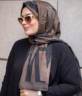LİNE PAMUK-İPEK ŞAL ACI KAHVE 70x200