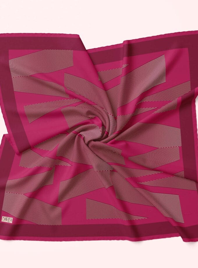 LİNE PAMUK-İPEK EŞARP FUŞYA 100x100