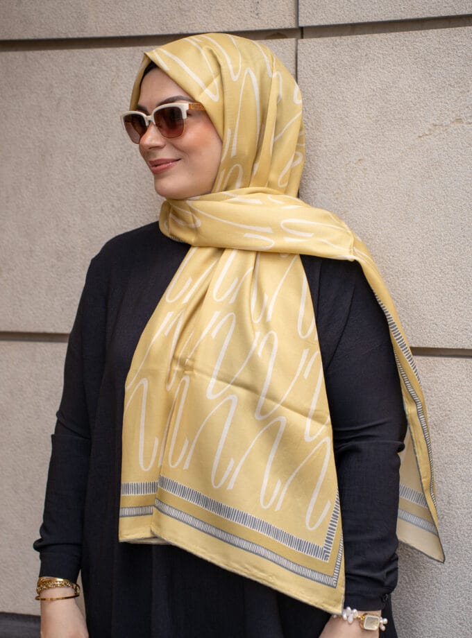 VENA PAMUK-İPEK ŞAL SARI 70x200
