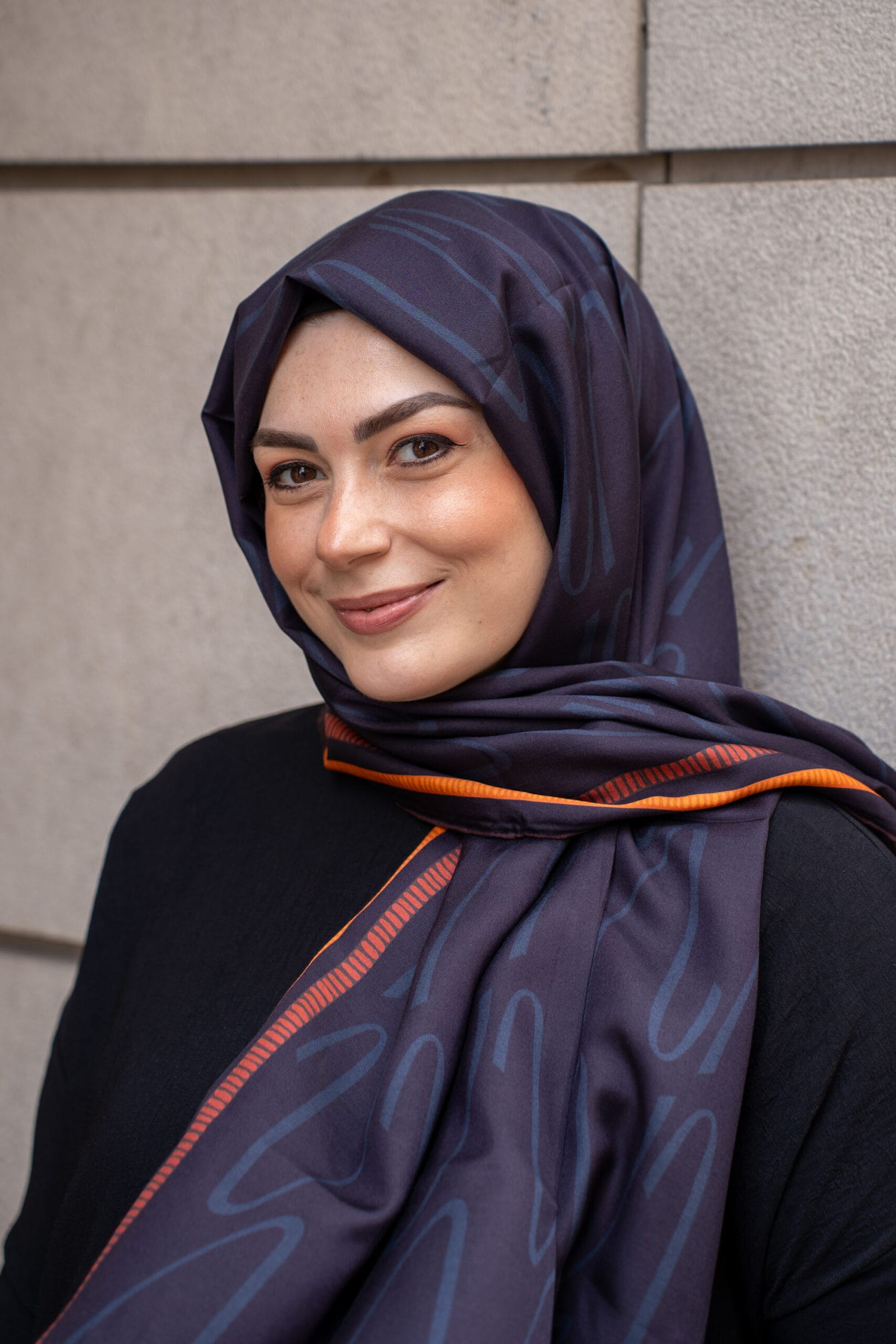 VENA PAMUK-İPEK ŞAL LACİVERT 70x200 - Görsel 2
