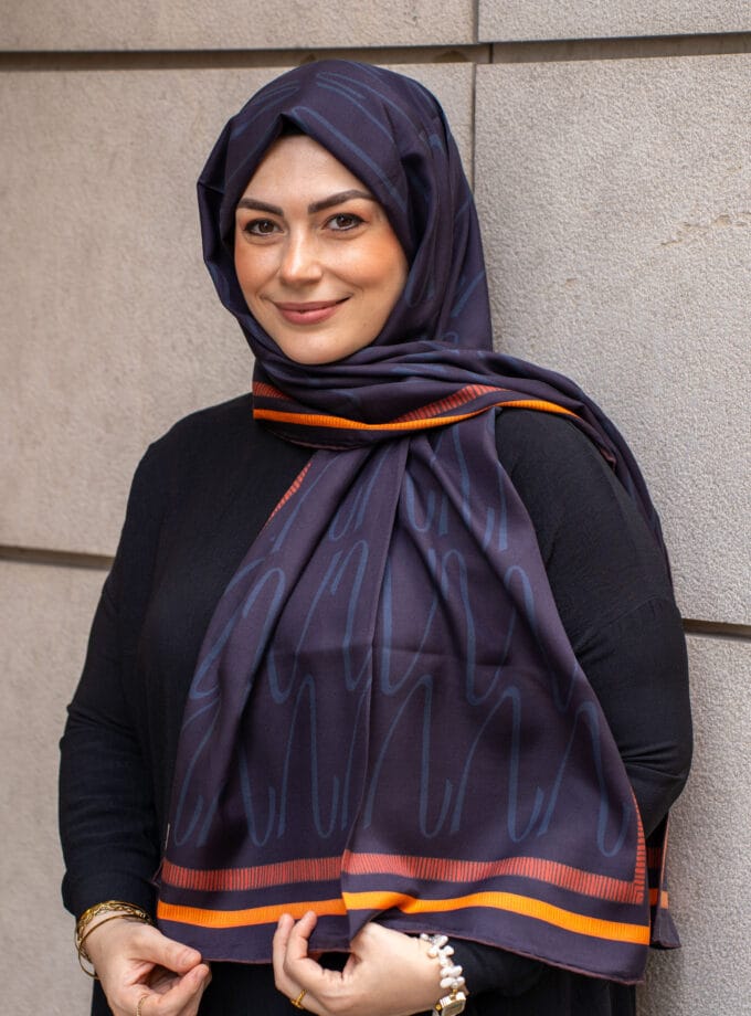 VENA PAMUK-İPEK ŞAL LACİVERT 70x200